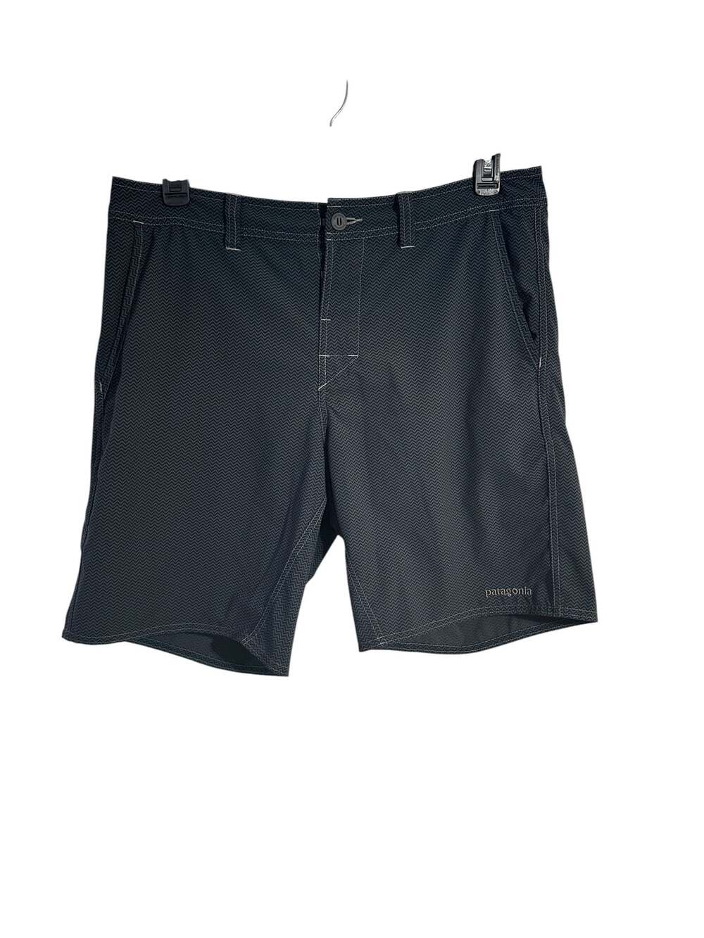 Patagonia Men’s Shorts Black Gray Chevron Stretch Performance Casual‎